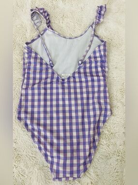 Zara Purple and White Gingham One-Piece Swim/Intimates